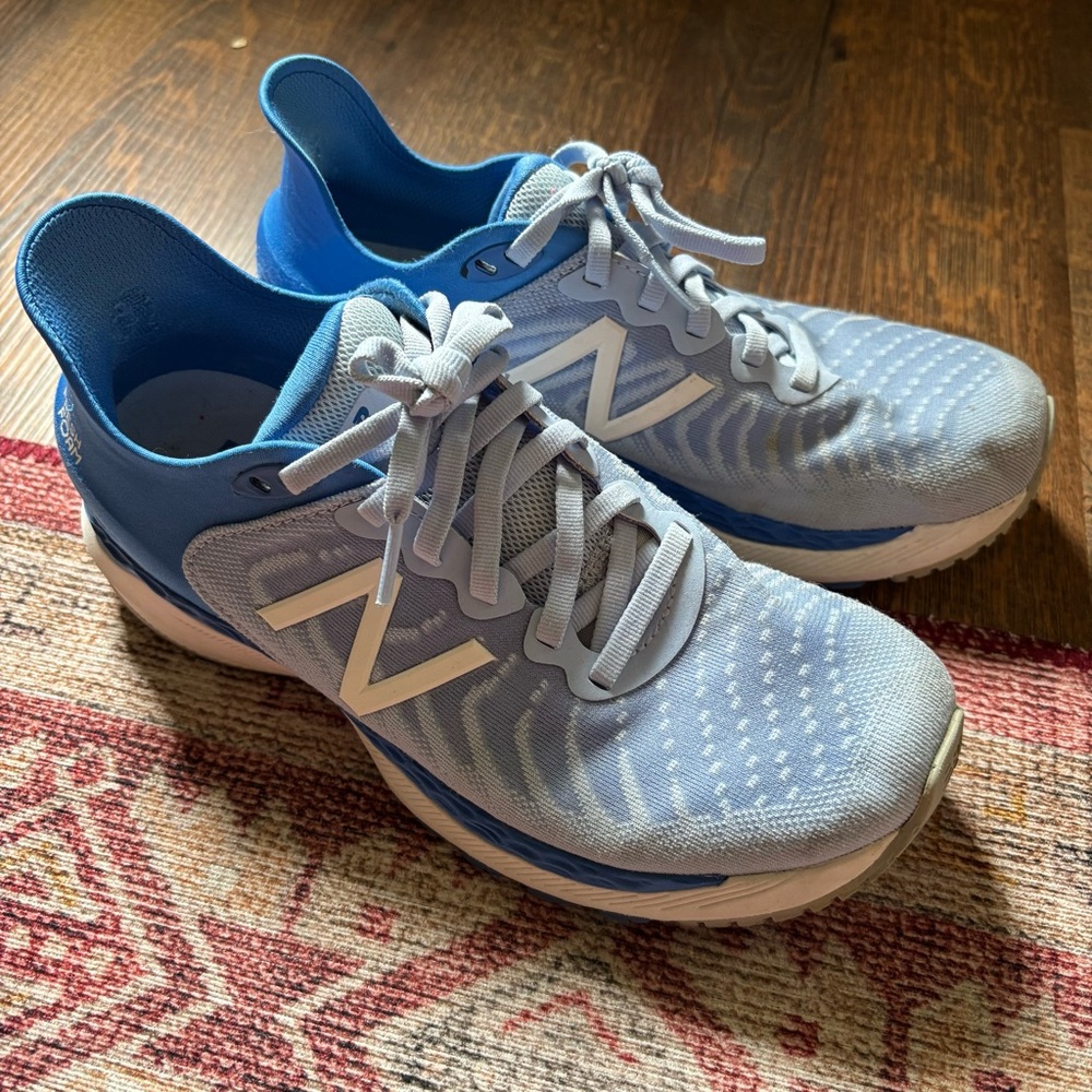 New Balance Fresh Foam Light Blue and White Women's Athletic Sneakers 7.5
